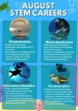 August STEM Careers Poster with online marine STEM activities