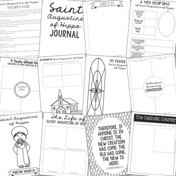 August Saints BUNDLE of Notebook Journal Projects, Catholic Resources