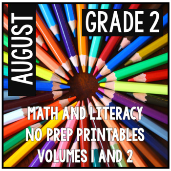Preview of August Second Grade Math and Literacy Packet NO PREP