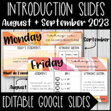 August + September 2023 Agenda Slides - Editable Google Slides