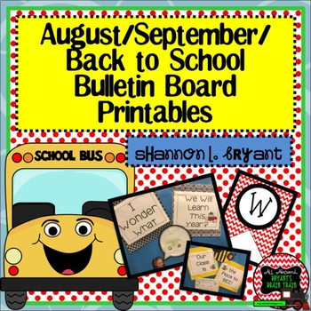 Preview of August, September, Back to School (Bulletin Board Craftivity/Writing Printables)