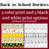 August/September Bulletin and Whiteboard Borders- Color an