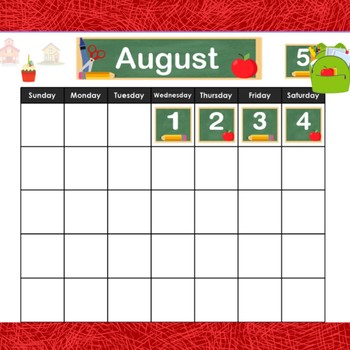 August & September Calendar for SMART Notebook by Plugged Into Pre-K