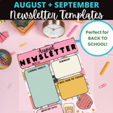 August + September |  Class Newsletter Templates (Editable!)