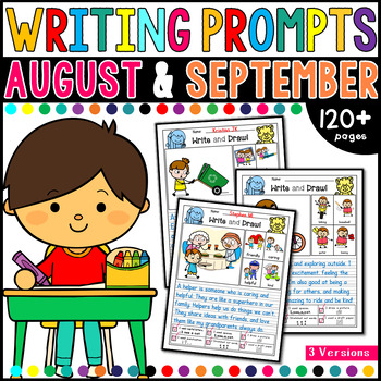 August & September Sentence Starter Writing Prompts by PrintablesPanda