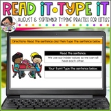 August & September Typing Practice for Little Typists | Ma