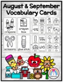 August, September Vocabulary Cards: Back to School, Germs,