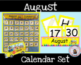 August Summer Calendar Numbers Back to School Classroom Decor