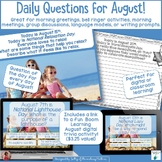 August Team Building, Morning Greeting, Shares, and Daily 