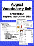 August Vocabulary Unit for Early Elementary or Students wi