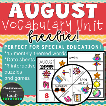 Preview of August Vocabulary Unit for Special Education {FREEBIE}