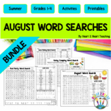 August Word Searches Bundle | Back to School | Summer Word Search