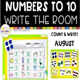 August Write the Room Numbers to 10 math center