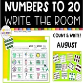 August Write the Room Numbers to 20 math center
