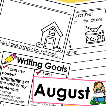 August Writing Journal by Jane Loretz | Teachers Pay Teachers