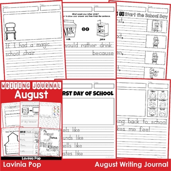 August Writing Journal Prompts by Lavinia Pop | Teachers Pay Teachers