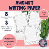 August Writing Paper | August Writing Paper with Drawing boxes