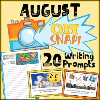 Preview of August Writing Prompts - August Morning Work & Activities - Back to School