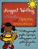 August Writing Prompts: Graphic Organizers, Papers, and Posters