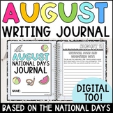 August Writing Prompts and Writing Journal for 3rd Grade -