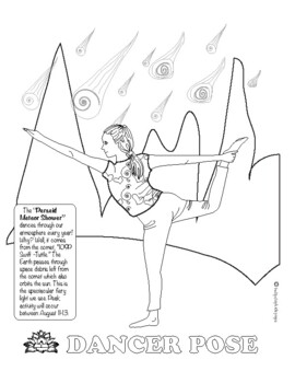 August Yoga Dancer Pose Coloring Page by Hollyday Yoga | TPT
