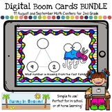 August and September 2nd Grade Math Centers - Boom Cards -