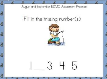 Preview of August and September EDMC (Every Day Math Counts) Assessment Practice
