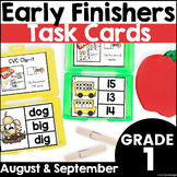 August and September Fall Early Finisher Activity Task Car
