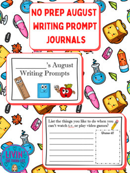 August writing prompt journal by Livin' The Third Life | TPT
