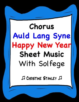 Preview of Auld Lang Syne Happy New Year Melody Sheet Music with Solfege and Chords