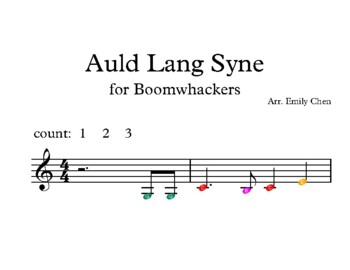 Preview of Auld Lang Syne for Boomwhackers (Color)