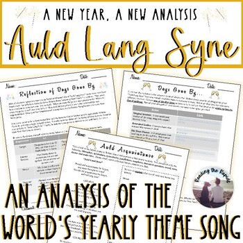 Preview of Auld Lang Syne New Year's Poetry Holiday Analysis Activity w/ Song Comparison