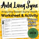 Auld Lang Syne Poem Worksheet - New Year's Activity