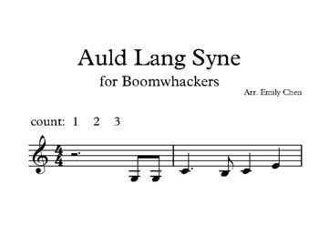 Preview of Auld Lang Syne for Boomwhackers (B/W)