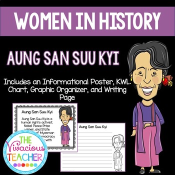 Preview of Aung San Suu Kyi ~ Women in History (Poster, KWL Chart, Graphic Organizer)