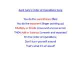 Aunt Sally's Order of Operations Song