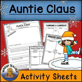 Preview of Auntie Claus Activity Sheets - Christmas Book Printable Activities