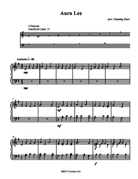 Aura Lee for Tone Chimes/ Choir Chimes by Tone Chime Music | TpT