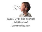 Aural, Oral, and Manual Methods of Communication