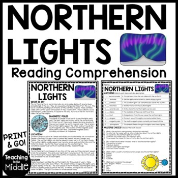 Preview of Aurora Borealis or Northern Lights Reading Comprehension Call of the Wild
