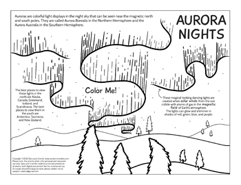 Preview of Aurora Nights Educational Coloring Page