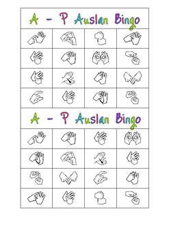 Auslan Alphabet Bingo Australian Sign Language By Courtney Bond
