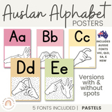 Auslan Alphabet Posters | Pastels | Muted Rainbow Decor | 