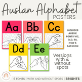 Auslan Alphabet Posters | Rainbow Brights | With and Witho
