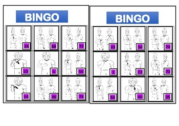 Preview of Auslan Bingo numbers 1-100 with English numbers