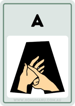 Preview of Auslan sign alphabet flash cards