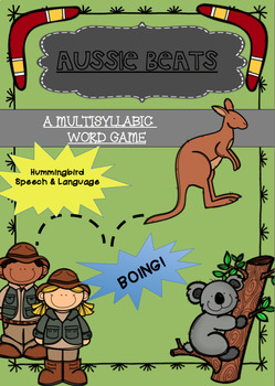 Preview of Aussie Beats! Multisyllabic Word Game: Speech Therapy