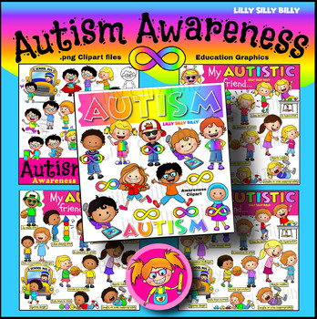Preview of Austism Awareness - Ethnicity Variety Bundle. Clipart collection.