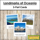 Landmarks of Australia/Oceania 3-Part Cards - Continent Cards