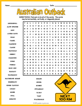 all about australia word search by puzzles to print tpt